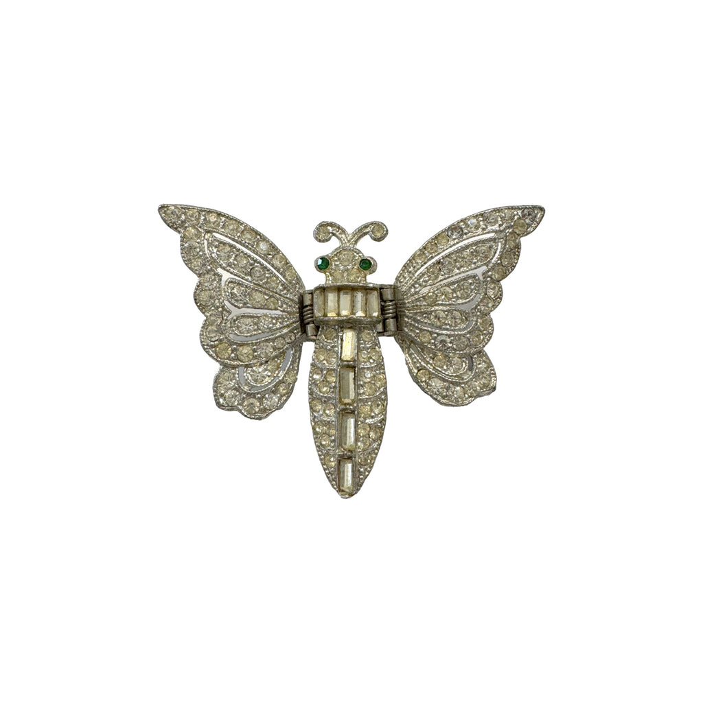 Rare Diamante Moth Brooch | Vintage