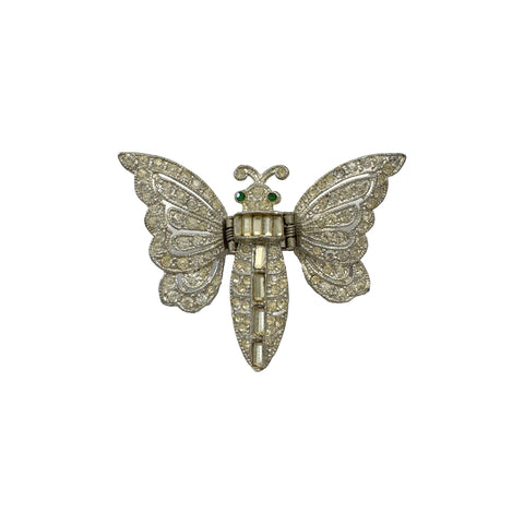 Rare Diamante Moth Brooch | Vintage
