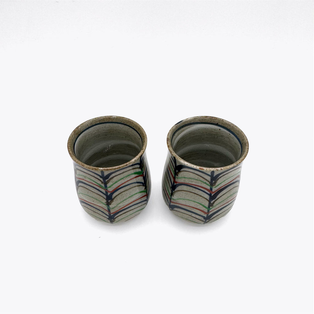 Vintage Japanese Striped Tea | Sake | Wine Cups