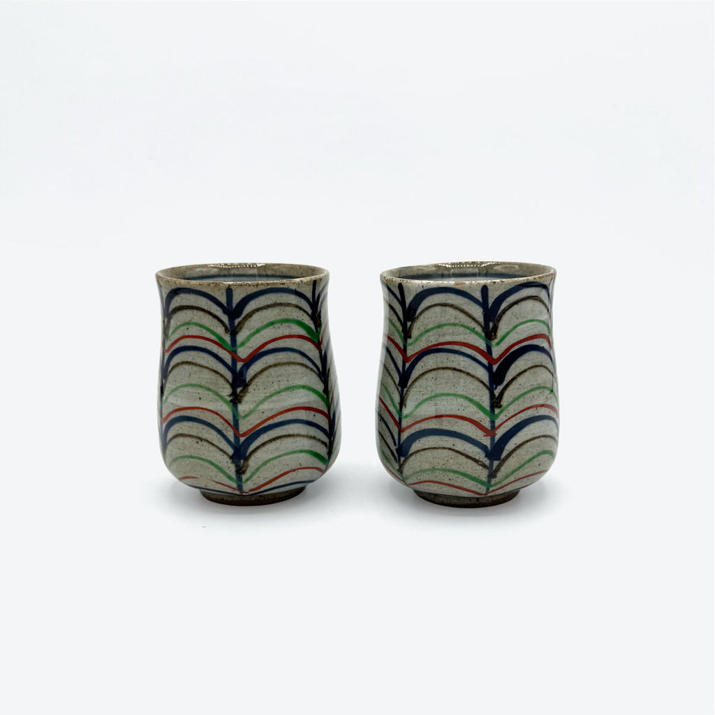 Vintage Japanese Striped Tea | Sake | Wine Cups