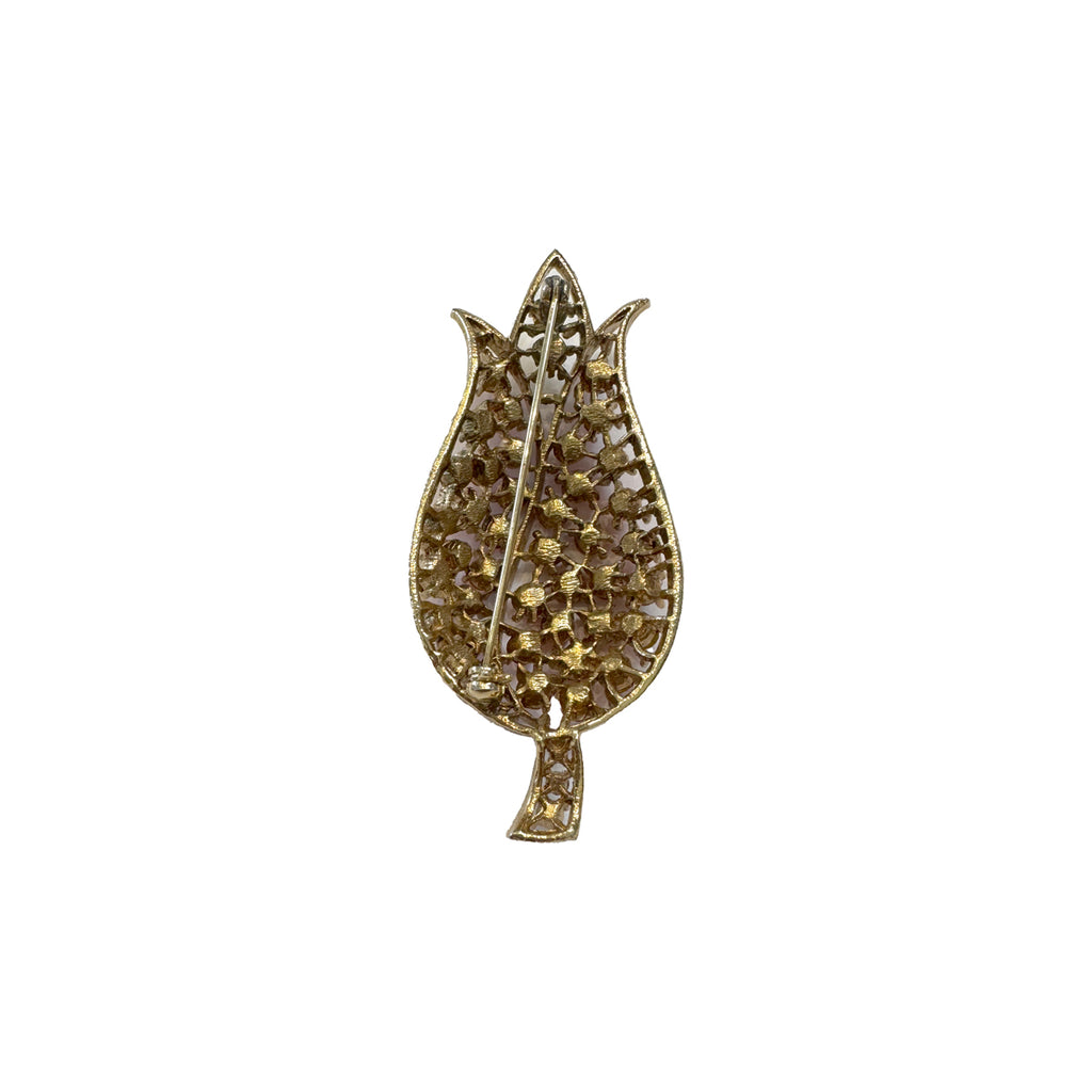 Rhinestone Tulip Brooch | Vintage