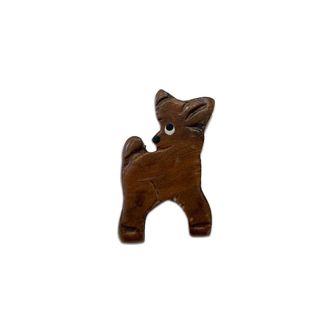 Vintage Wooden Fawn Brooch