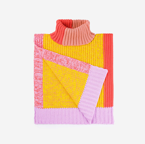 Patchwork Knit Dickie | Flame White