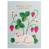 CAT AND STRAWBERRIES BIRTHDAY