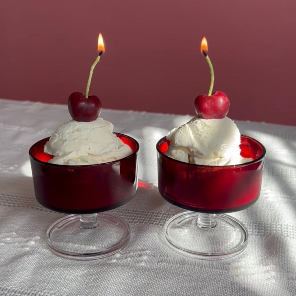 Dark Cherry Birthday Candles Set of 10 | Beeswax