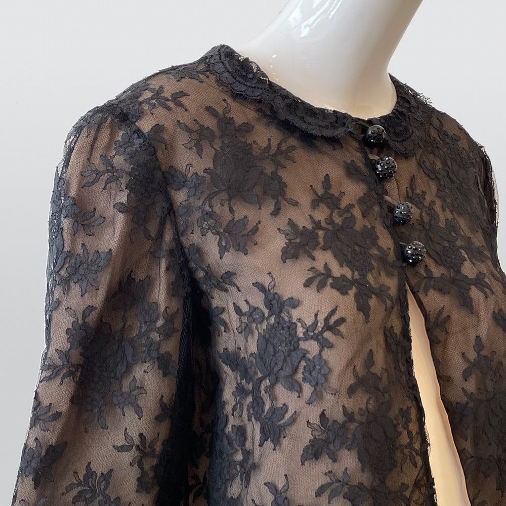 60s Joseph Magnin Lace Bed Jacket