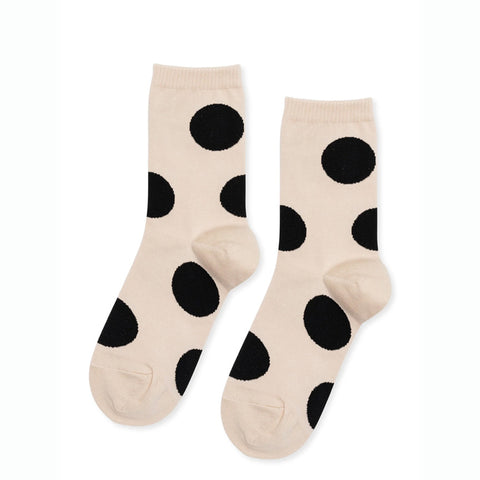 Rie Polka Dot Crew | Socks | Blush