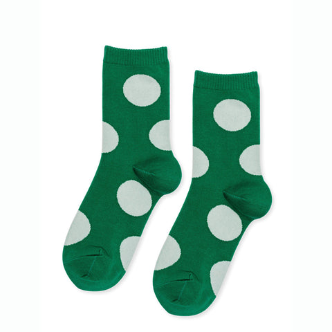 Rie Polka Dot Crew | Socks | Green