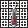 1960's Clover Print Toni Todd Mandarin Collar Maxi Dress