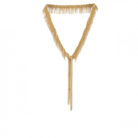 Flat Woven Choker Necklace | Gold