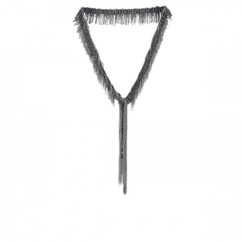 Flat Woven Chain Bracelet | Ruthenium Grey