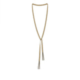 Gold Ribbon & Chain Necklace