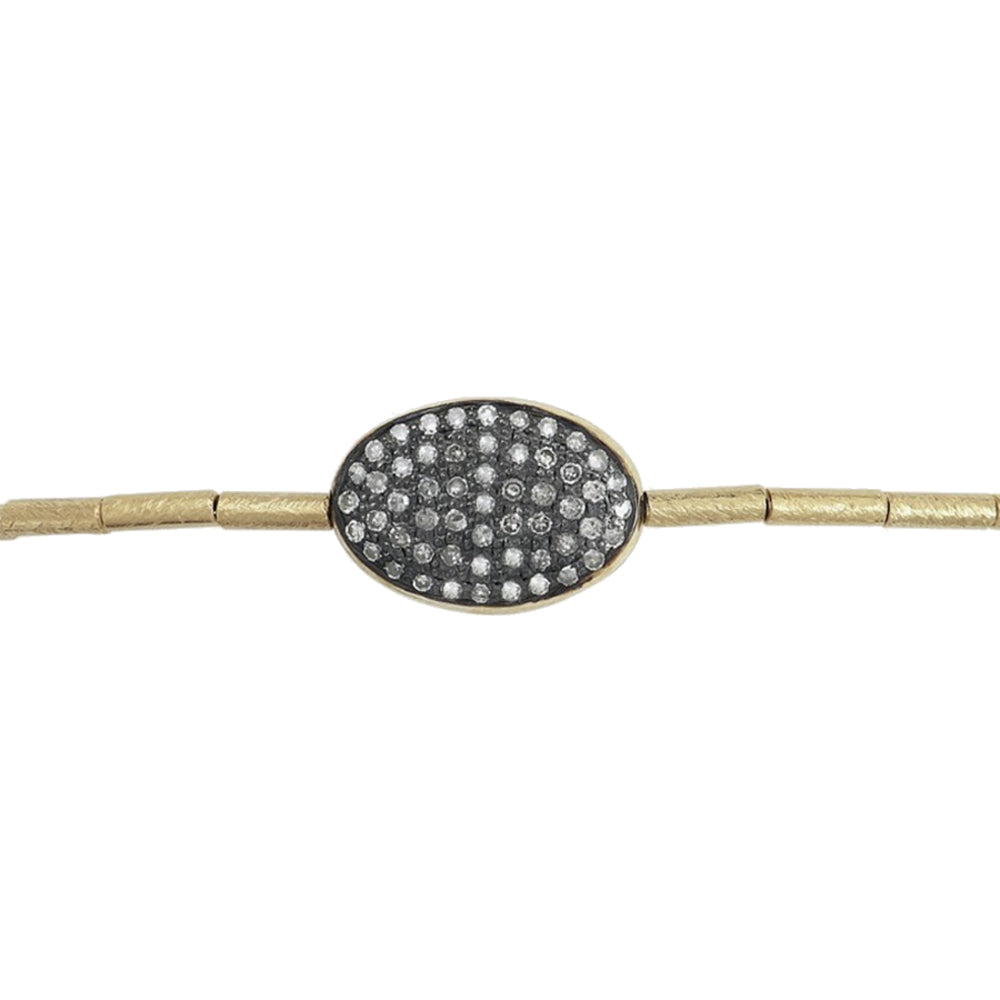 Artus Diamond Oval Pavé Bracelet | Black | Large