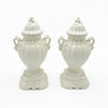 50s Ivory Ceramic Urns | Set of 2