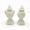 50s Ivory Ceramic Urns | Set of 2