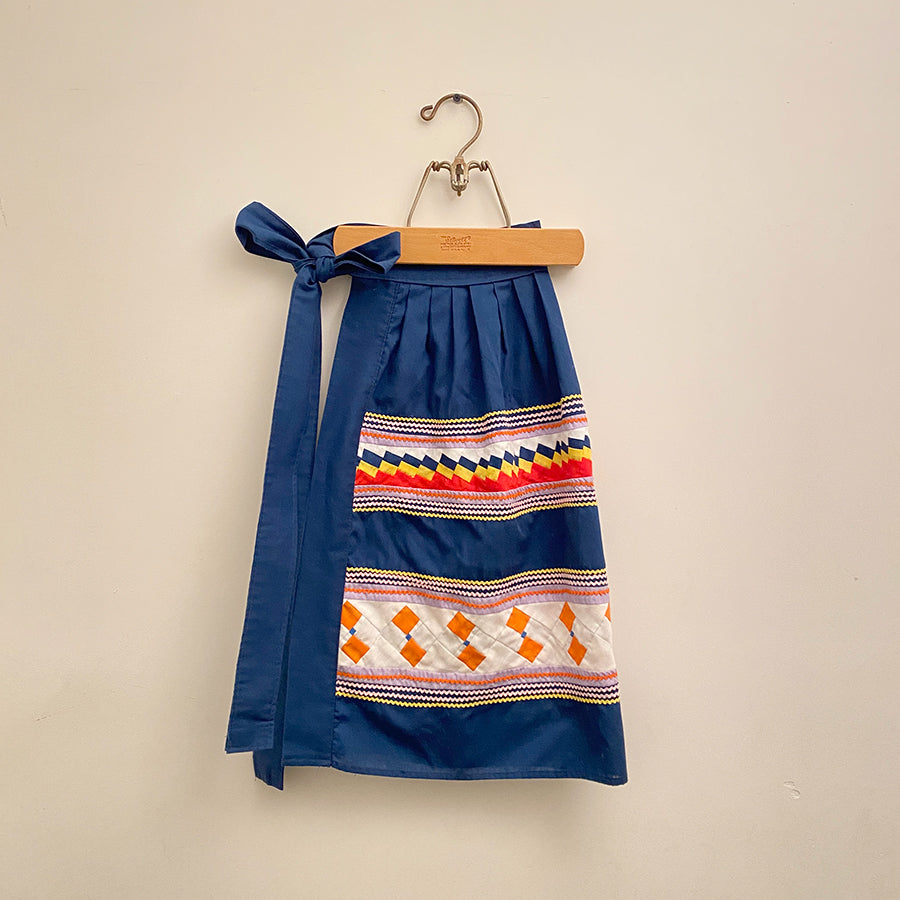 1960s Blue Patchwork Apron