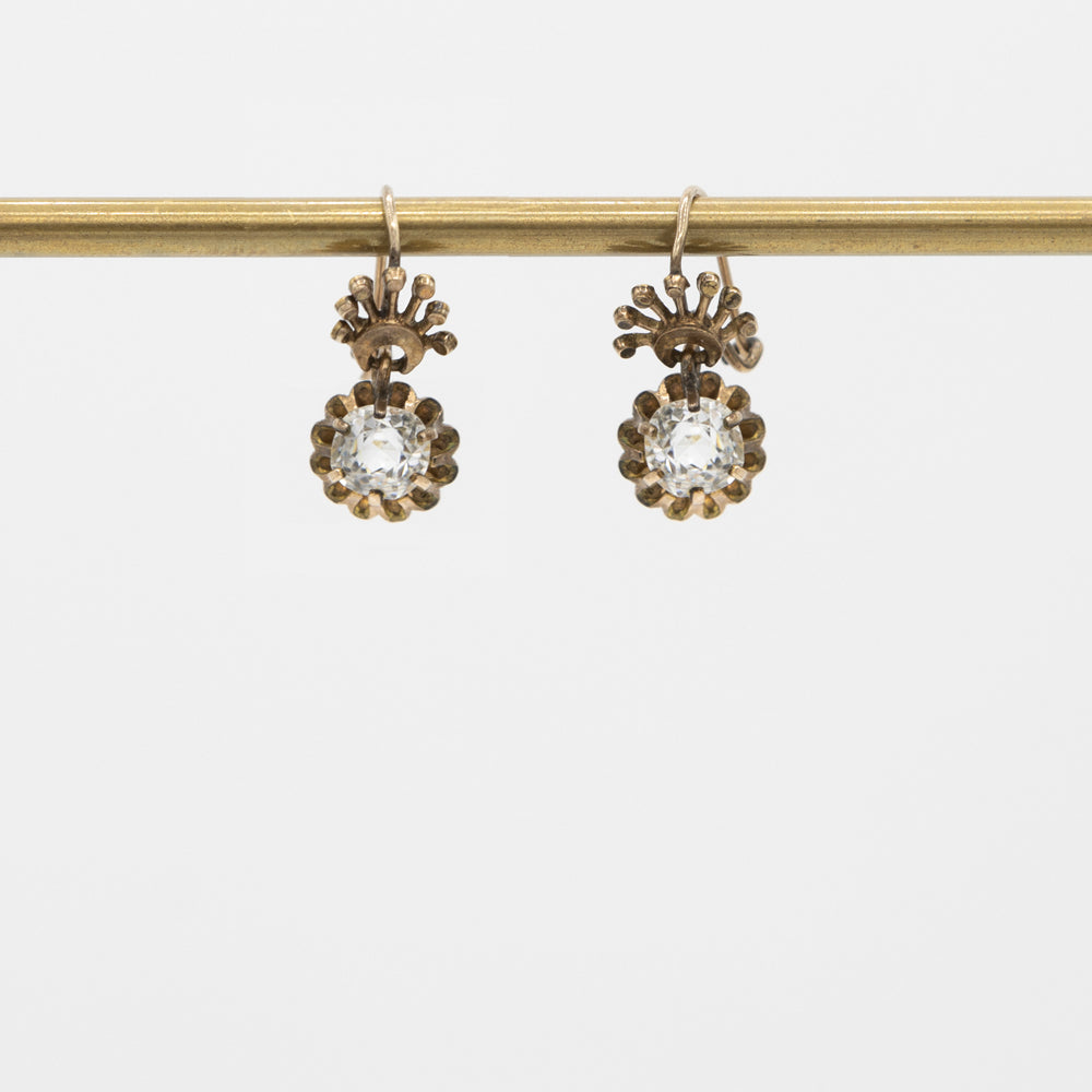 Antique White Sapphire Earrings