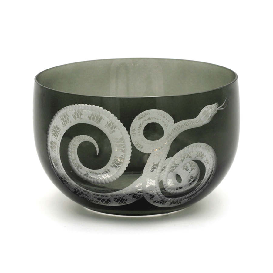 Snake Small Round Bowl | Smoke