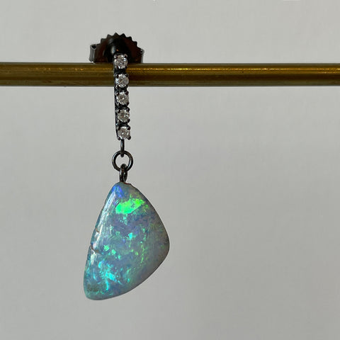 Australian Boulder Opal & Diamond Drops | One of a Kind