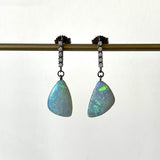 Australian Boulder Opal & Diamond Drops | One of a Kind