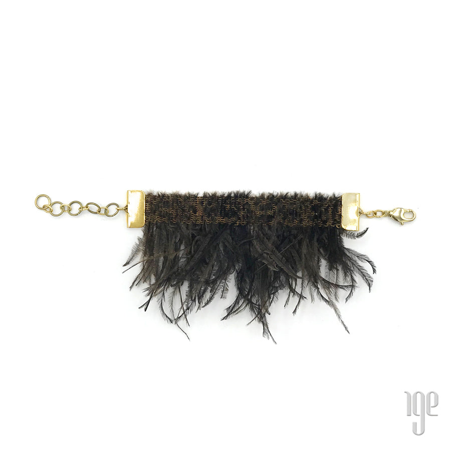 Woven Feather Fringe Bracelet