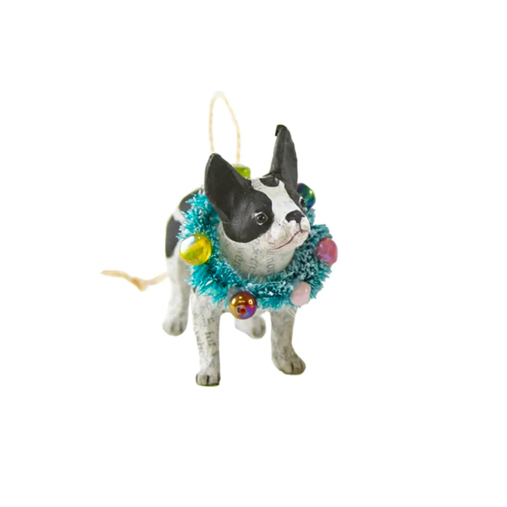 Papier Mâché French Bulldog Ornament