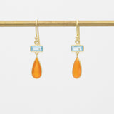 Horizontal Baguette & Petal Drop Earrings