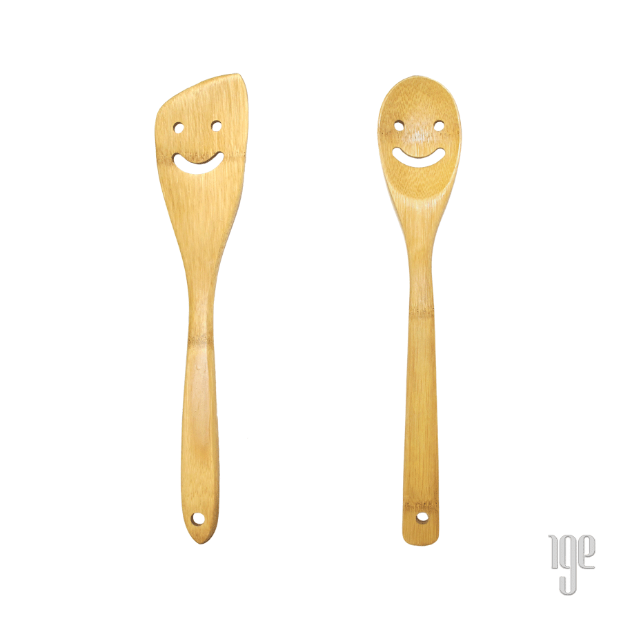 Happy Face Spatula & Spoon Cutlery Set