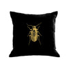 Beetle Pillow - black / gold foil / 18 x 18