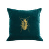Beetle Pillow - teal / gold foil / 18 x 18