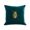 Beetle Pillow - teal / gold foil / 18 x 18