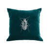 Beetle Pillow - teal / gunmetal foil / 18 x 18