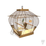 50s Hollywood Regency Bird Cage with Pedestal Stand