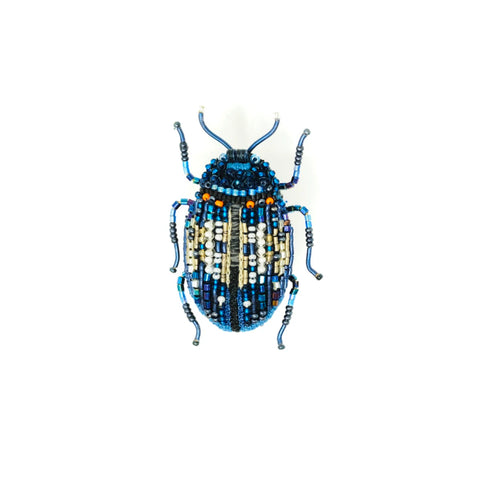 Blue Mint Beetle Brooch | Trovelore