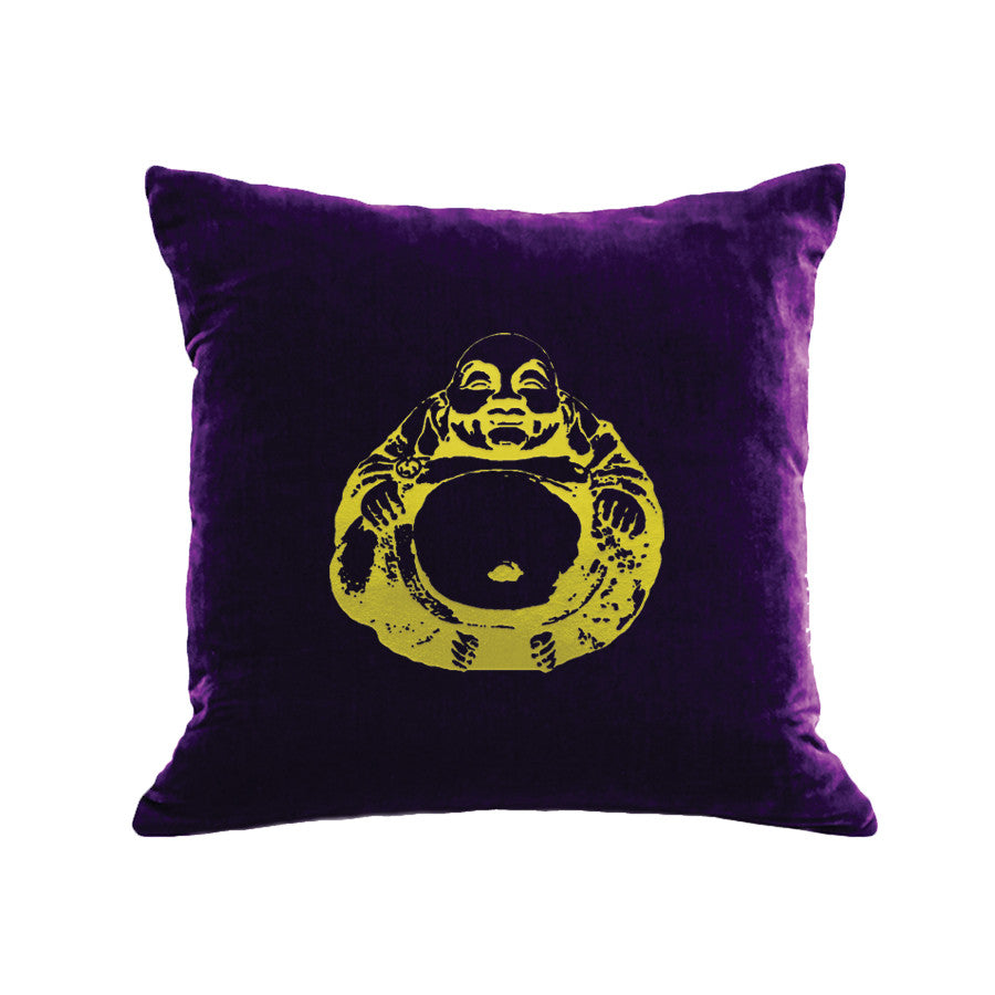 Buddha Pillow - grape / gold foil