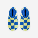 Unisex Checkerboard Bootie Slippers | Lime-Cobalt