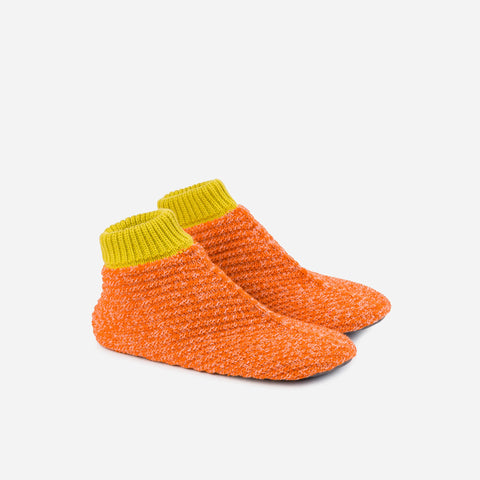 Chevron Bootie Slippers | Coral-Flame