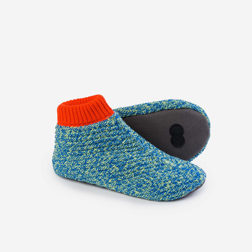 Unisex Chevron Bootie Slippers | Lime-Cobalt