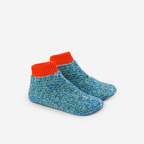 Knit Flower Power Pom Pom Socks-Slippers | Flame