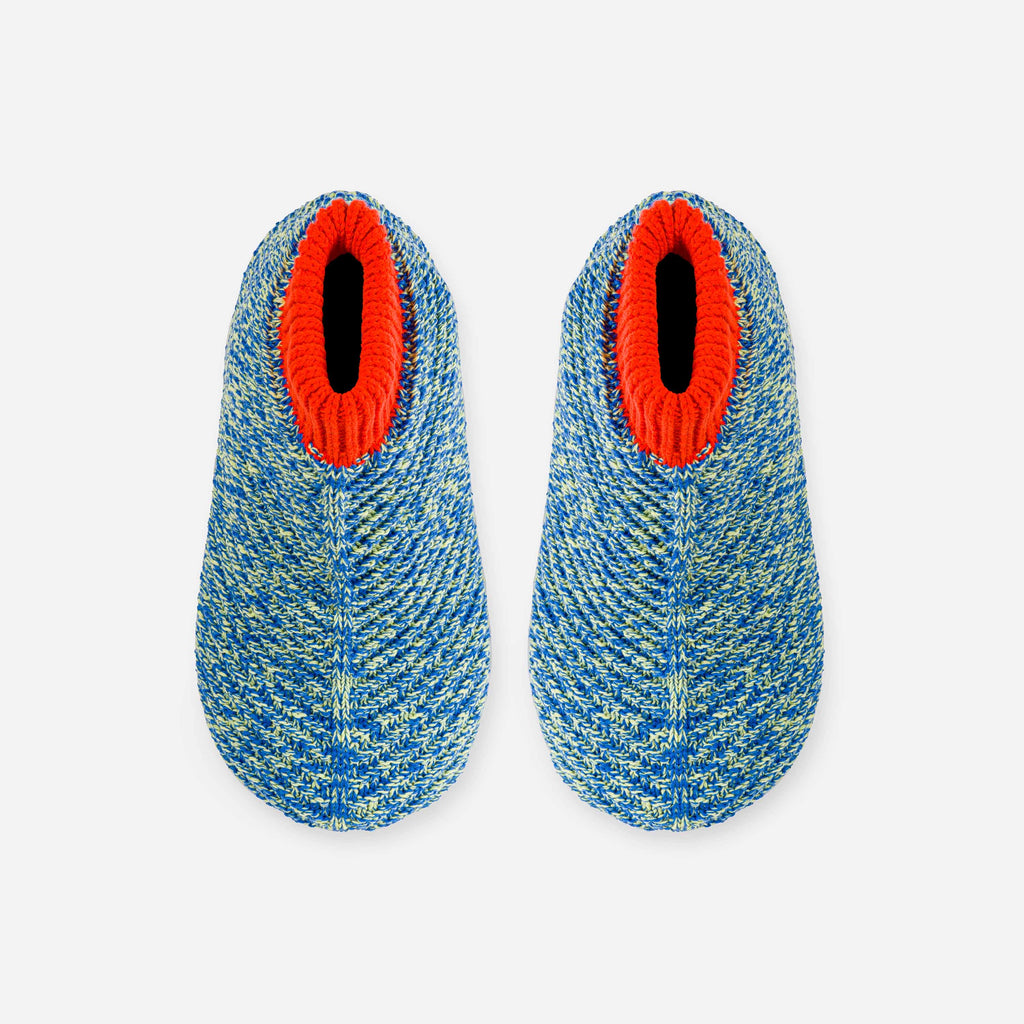 Unisex Chevron Bootie Slippers | Lime-Cobalt