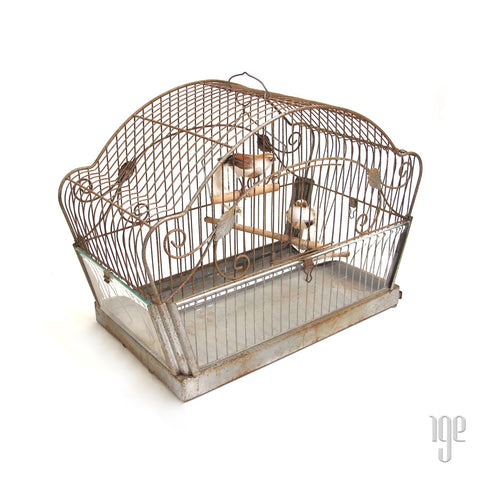 Crown Vintage Brass Birdcage c.1920-30's