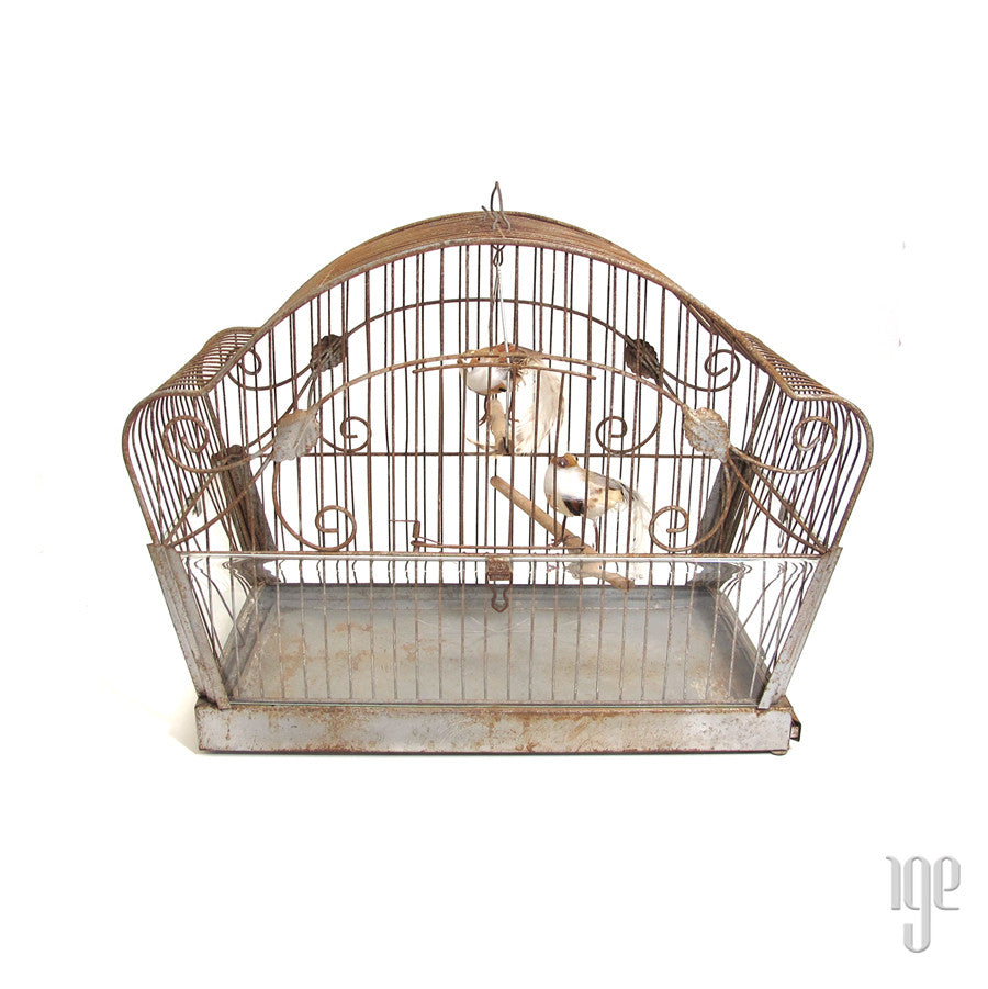 Crown Vintage Brass Birdcage c.1920-30's - Cage