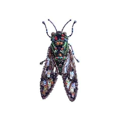 Artisan Made Dusk Singer Cicada Brooch | Trovelore