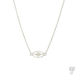 Diamond Starburst Oval Necklace