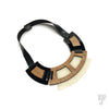 Geometric Wood & Acrylic Necklace - milk white