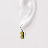 22kt Gold and Sterling Two Dot Earrings