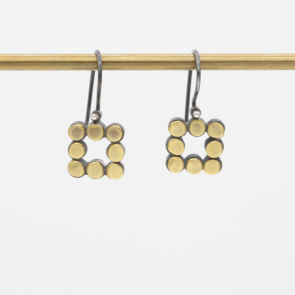 Elisa Bongfeldt 22kt Gold & Sterling Square Dot Earrings