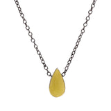 Gold Teardrop and Sterling Silver Necklace