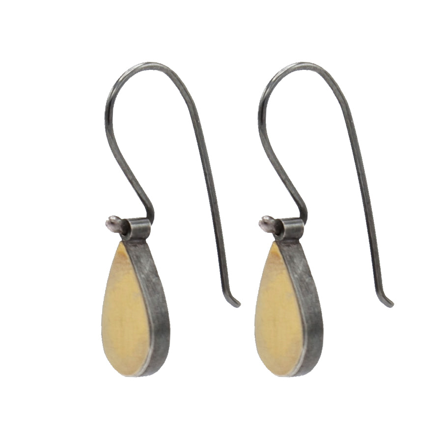 22kt Gold and Sterling Teardrop Earrings