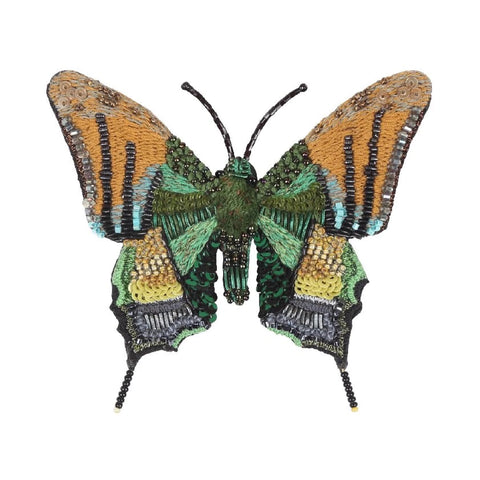 60-70s Green & Yellow Enamel Butterfly Brooch